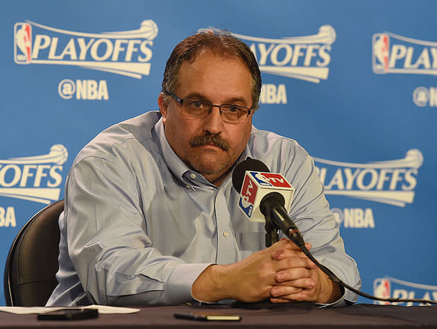 Stan Van Gundy on the podium. (Getty Images)