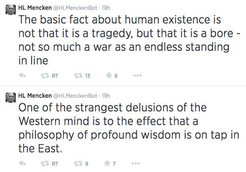 Tweets from H.L. Mencken Bot