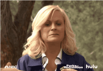 Amy Poehler looks disgusted in Parks and Rec