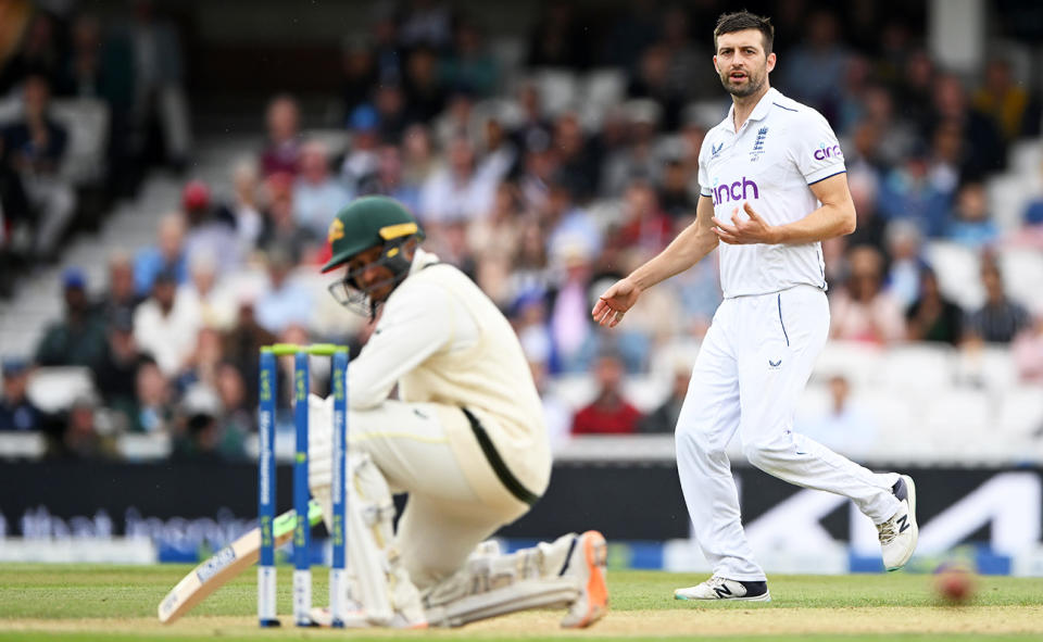 Mark Wood in action during the fifth Ashes Test. 