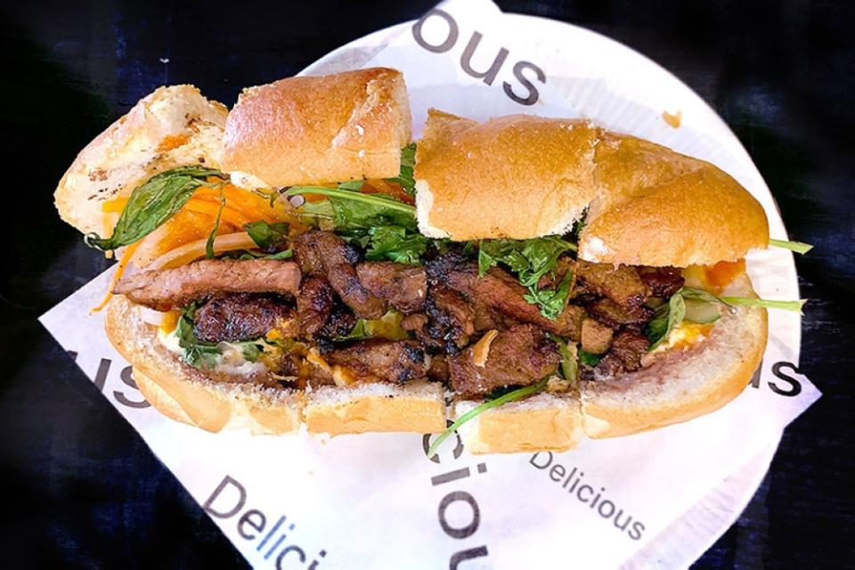 Bánh Mỳ Thịt Nướng or 'banh mi' with charcoal grilled pork.