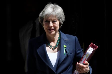 FILE PHOTO: Britain's Prime Minister Theresa May leaves 10 Downing Street in London, June 13, 2018. REUTERS/Toby Melville