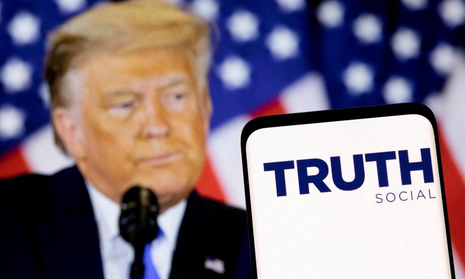 <span>Opening day saw the value of Trump Media & Technology Group stock at almost $80; as of Tuesday it was trading at $32.57.</span><span>Photograph: Dado Ruvić/Reuters</span>