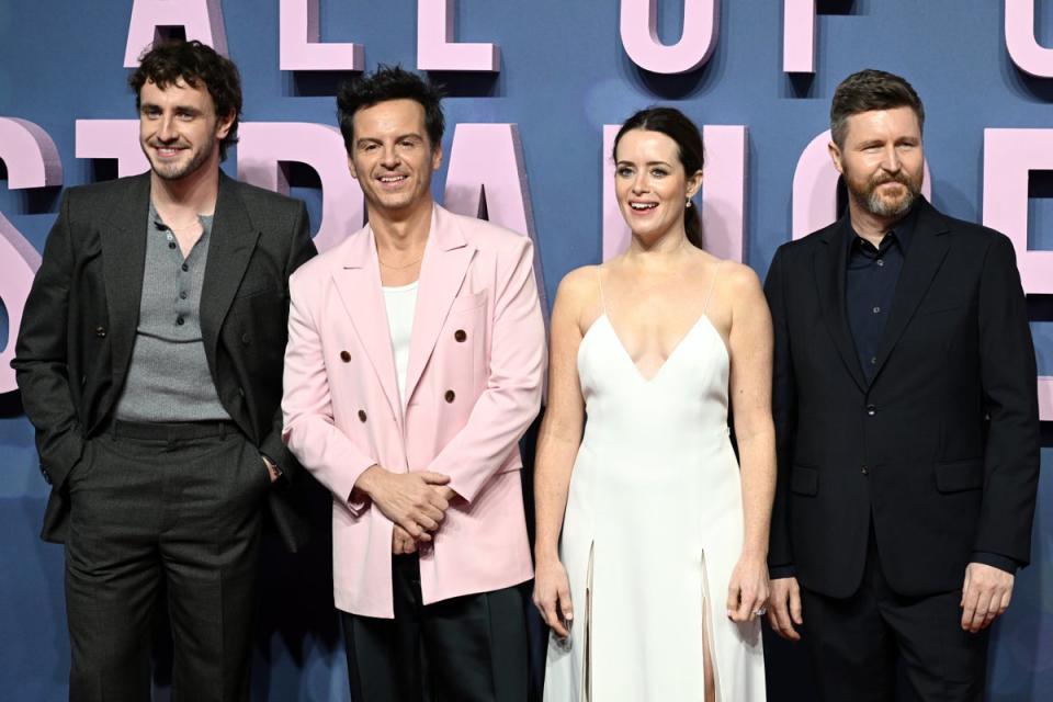 Mescal pictured (L-R) with Andrew Scott, Claire Foy and director Andrew Haigh (Kate Green/Getty Images)