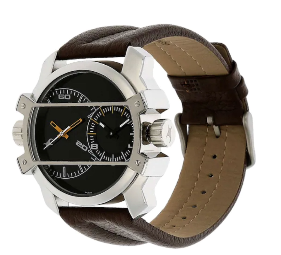 FASTRACK Black Dial Brown Leather Strap Watch. (PHOTO: Shopee)