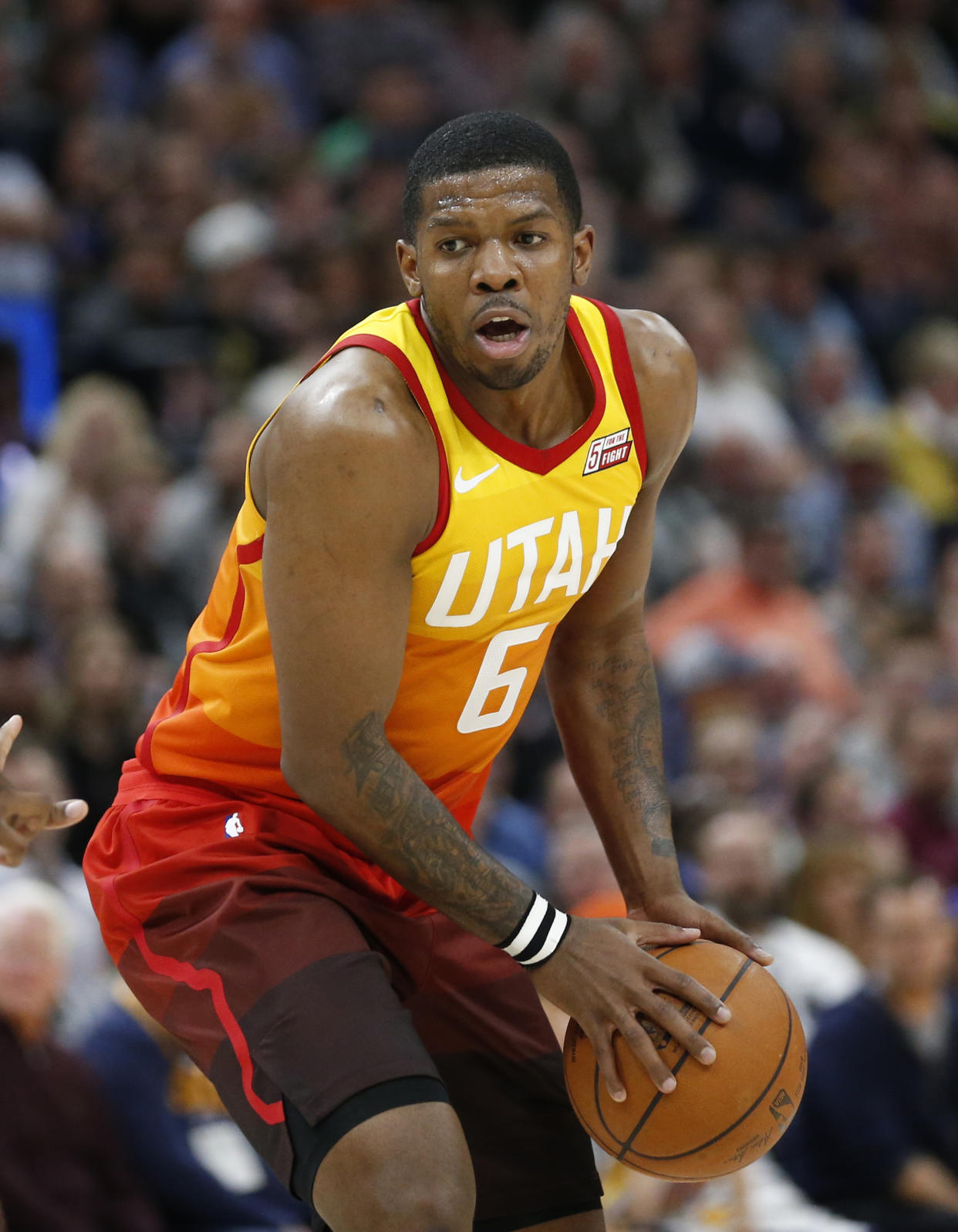 Joe Johnson (6), who was with the Jazz earlier in the season, appears headed to the Rockets. (AP Photo/Rick Bowmer)