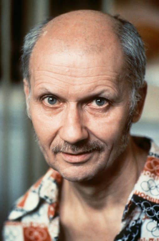 Russian serial killer Andrei Chikatilo, "The Butcher of Rostov", during his 1992 trial