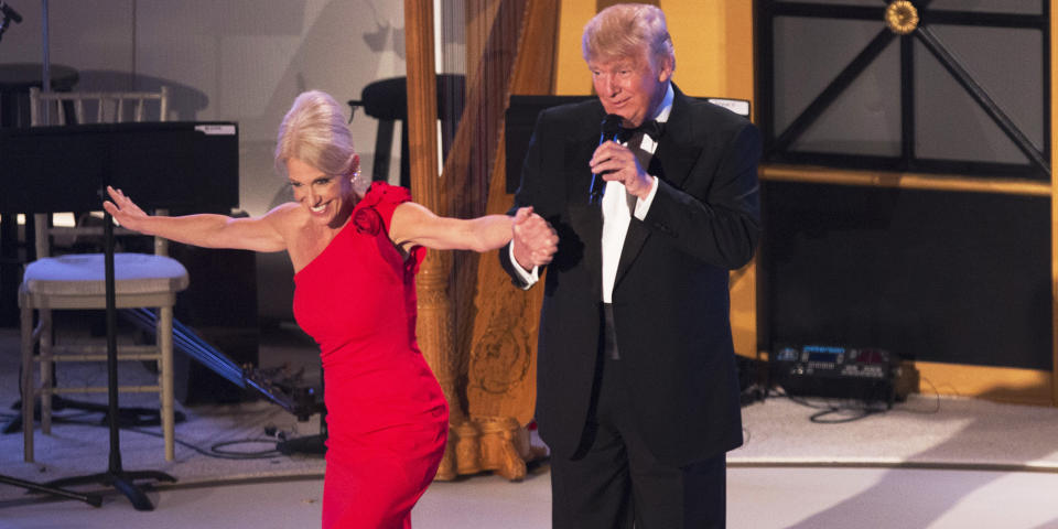 <p>Here are the Trumps and their guests all gussied up.<br></p>
