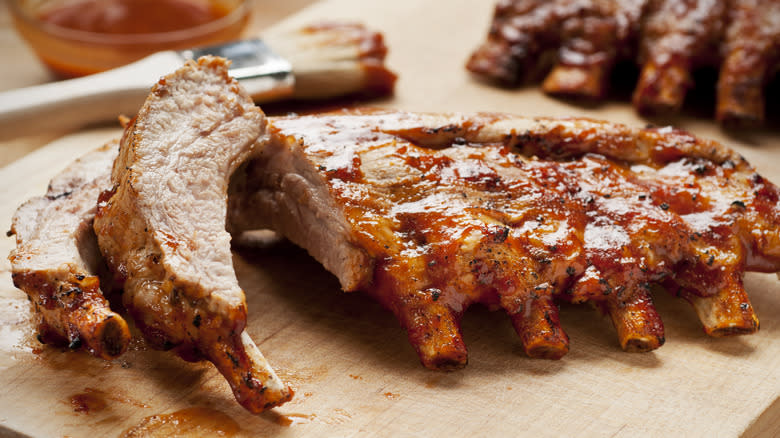 ribs on cutting board