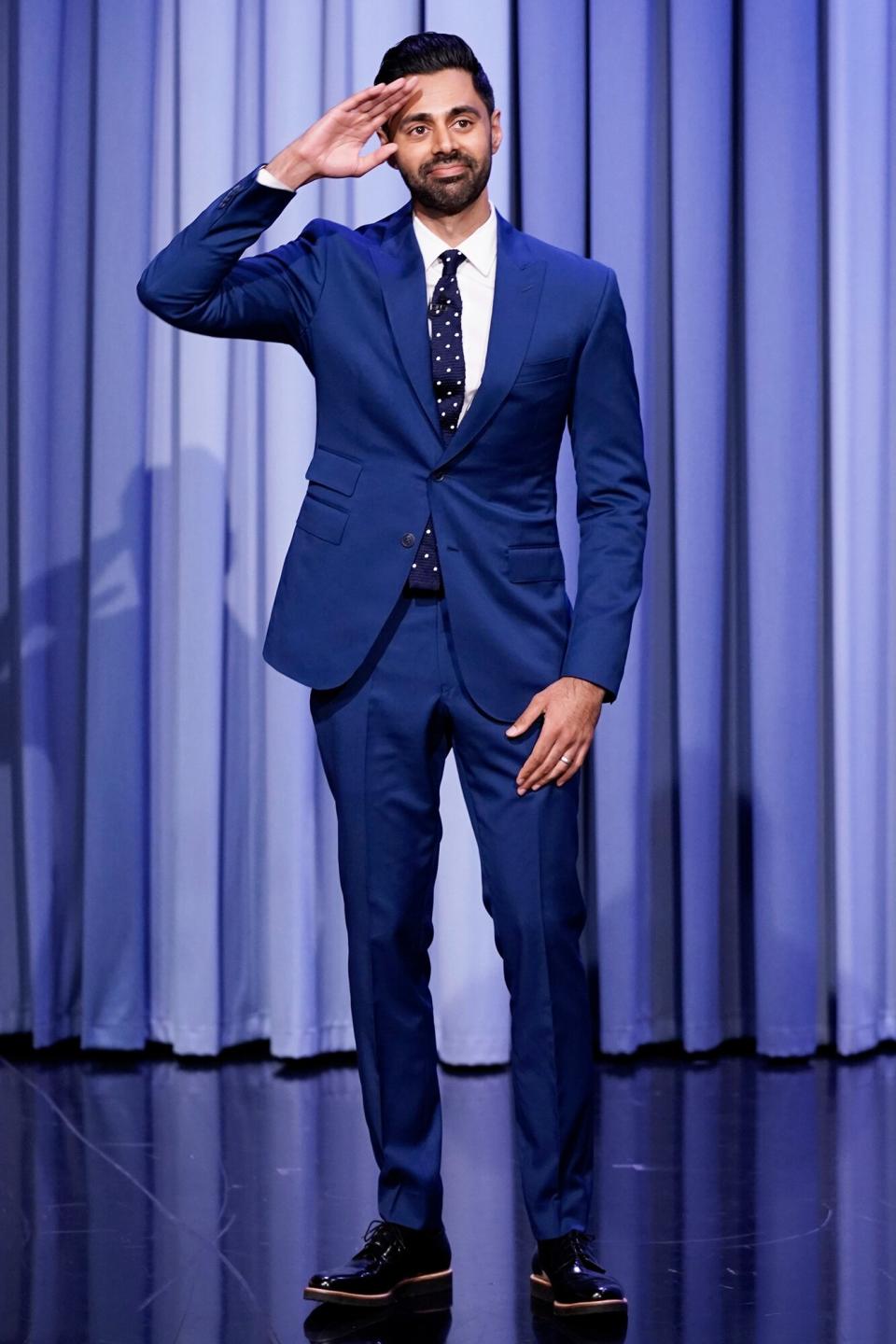 THE TONIGHT SHOW STARRING JIMMY FALLON -- Episode 1518 -- Pictured: Comedian Hasan Minhaj arrives on Monday, September 20, 2021