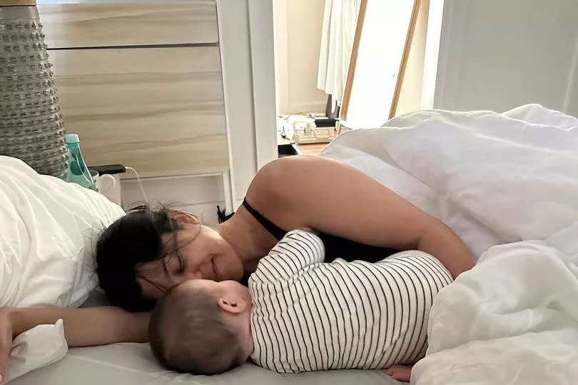 Kourtney Kardashian with her son Rocky Thirteen