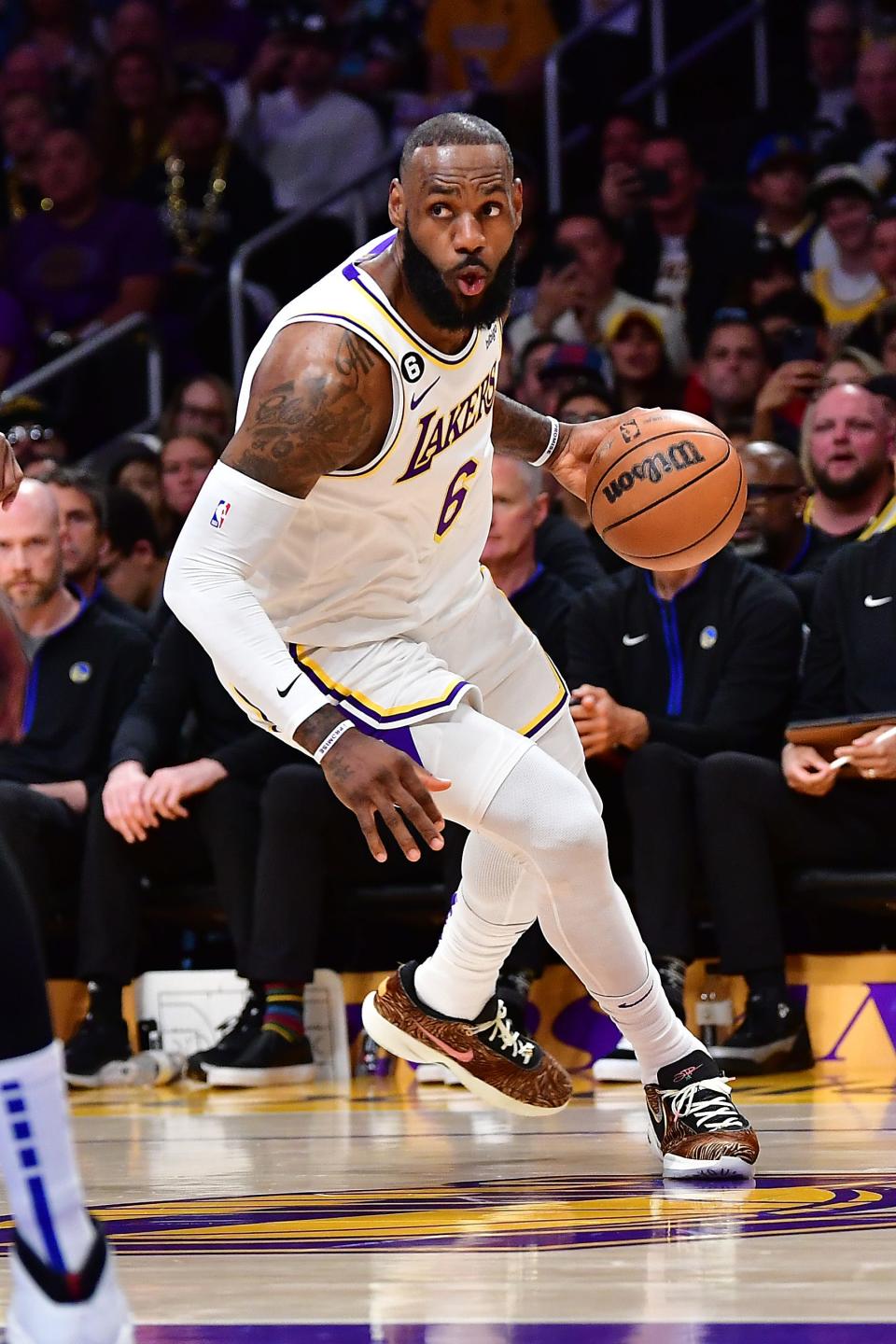 LeBron James started slow but he got going and helped the Lakers to a big Game 3 victory over the Warriors.