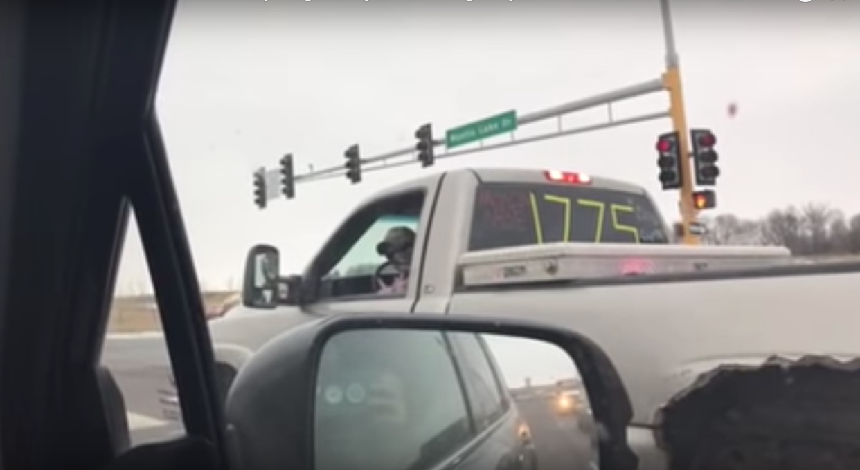 A Muslim family in Minnesota recorded a driver making alleged threatening hand gestures in their direction, but the police say he didn’t commit a hate crime. (Screenshot: YouTube/CARItv)