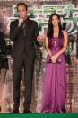 <p>Fox appeared next to actor Will Arnett at the premiere wearing a Salvatore Ferragamo magenta-coloured satin dress with a matching-coloured bralette. </p>