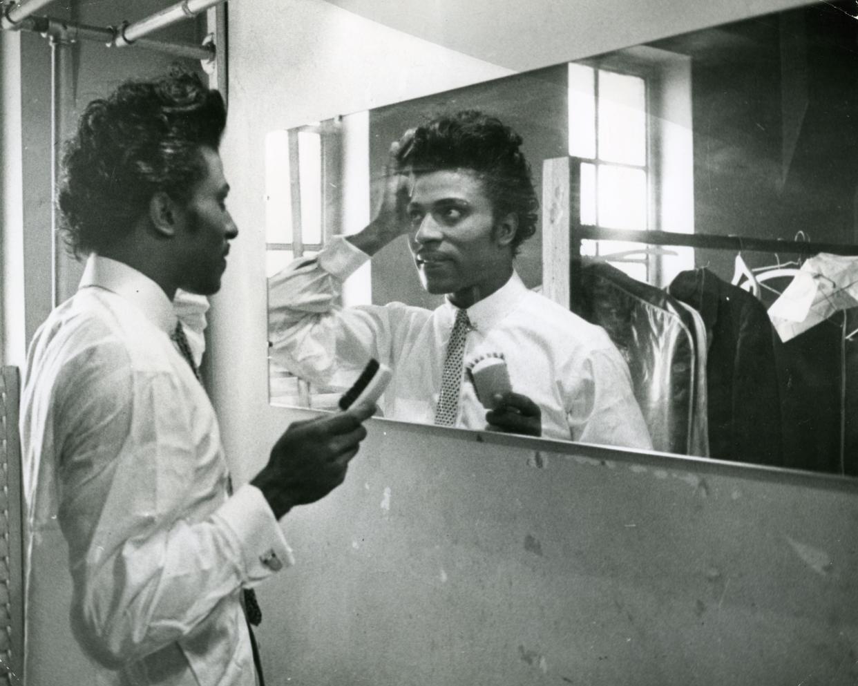 Little Richard prepares to play Wrigley Field in a 1956 photo featured in the documentary, Little Richard: I Am Everything. (Photo: Courtesy of Magnolia Pictures)