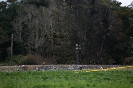 A view of the site where a Boeing 737 plane crashed after taking off from Havana's main airport, Cuba, May 22, 2018. REUTERS/Alexandre Meneghini