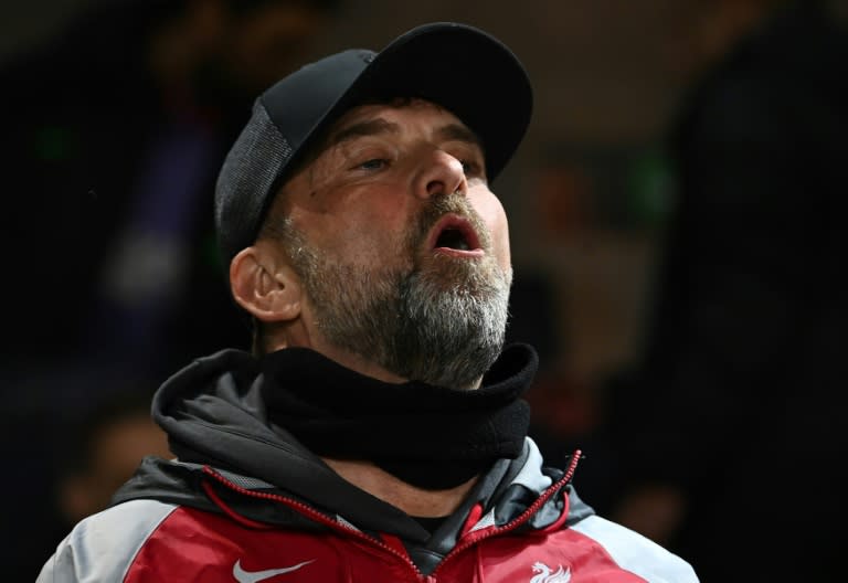 El entrenador del Liverpool, Jürgen Klopp, durante el partido que su equipo ganó 1-0 al Atalanta pero donde los ingleses fueron eliminados en cuartos de final de la Europa League. En Bérgamo (Italia), el 18 de abril de 2024 (Isabella BONOTTO)