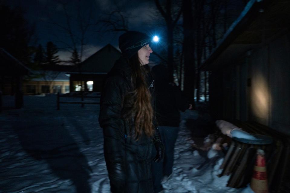 Lighthouse housing programs lead Brianna Agnello, 37, guides a group through Lloyd A. Stage Nature Center during the annual Point-in-Time (PIT) count of people who are experiencing homelessness in Troy on Jan. 30, 2023.