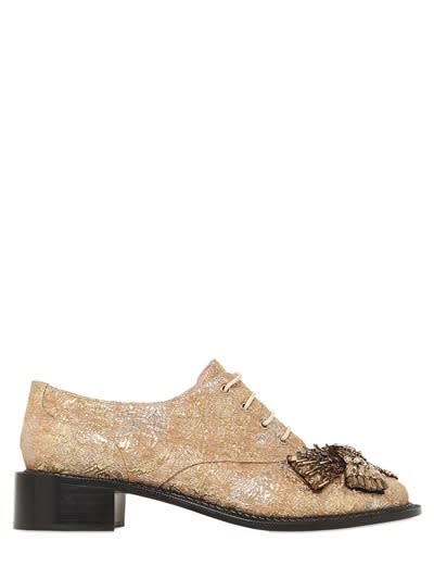 Rochas Embellished Lurex Brocade Shoes, $1,050, luisaviaroma.com