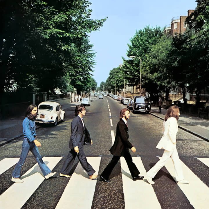 The iconic “Abbey Road” album cover, shot just outside the famous recording studio that served as The Beatles’ home.