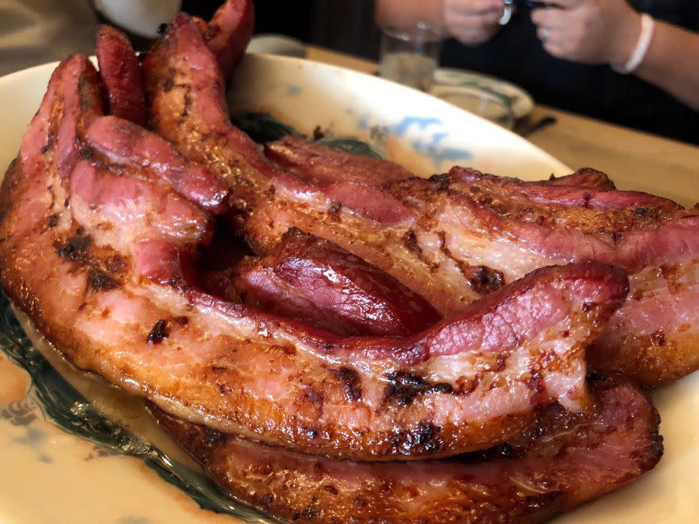 Sizzling Bacon at Peter Luger in Brooklyn