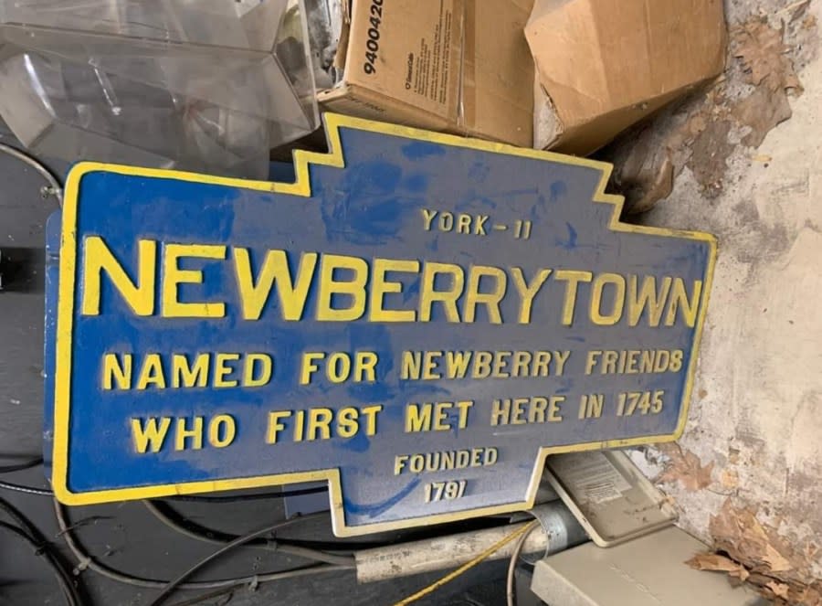 Newberrytown Marker as found in storage