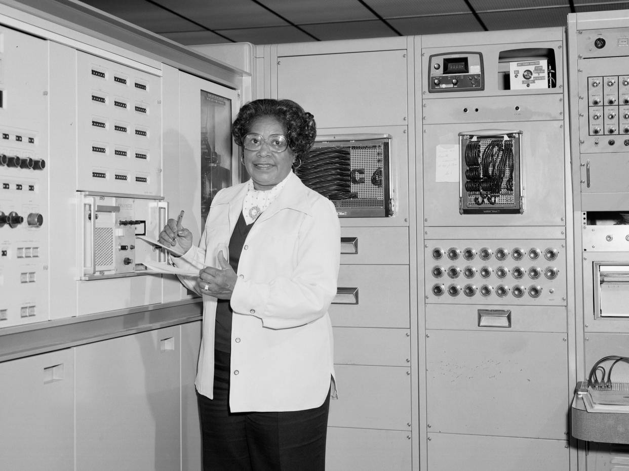 Mary W Jackson at NASA’s Langley Research Center in Hampton, Virginia, in 1977 (Robert Nye/NASA via AP)