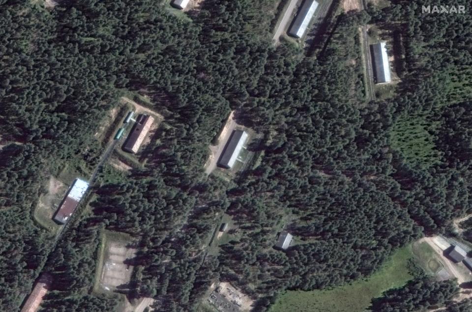 Ammunition storage buildings and a rail line in Toropets on September 7.