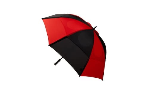 Black and red golf umbrella 