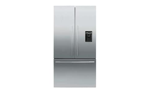 Stainless-steel three-door fridge freezer from American company Fisher and Paykel with water dispenser 