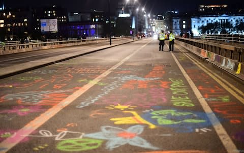 Police cleared the bridge last night after a week of demonstrations - Credit: Victoria Jones/PA