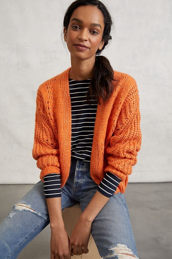This cardigan comes in sizes XS to 3X. <a href="https://fave.co/3755hQM" target="_blank" rel="noopener noreferrer">Originally $128, get it now for 40% off at Anthropologie</a>.