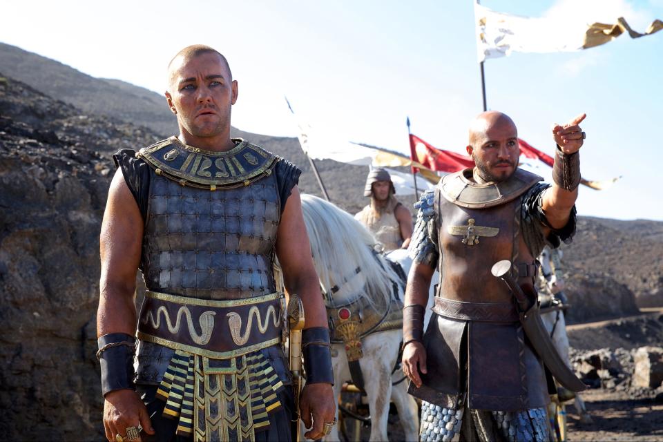 In 2014's biblical epic "Exodus: Gods and Kings," Dar Salim (as Khyan, right) stars with Joel Edgerton (as Ramses). Salim co-stars with Jake Gyllenhaal in new Guy Ritchie war movie "The Covenant."