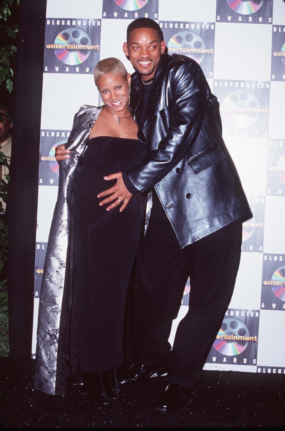 Jada Pinkett and Will Smith at the Blockbuster Awards on March 9, 1998.