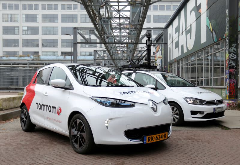 FILE PHOTO: TomTom mobile mapping vehicles are seen in Eindhoven