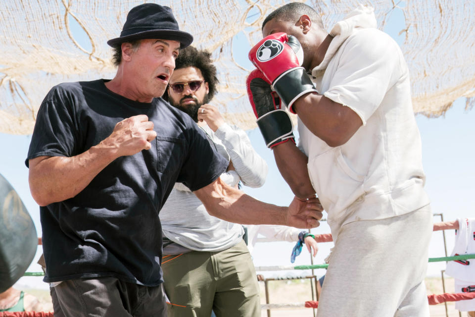 sylvester and michael b jordan play boxing