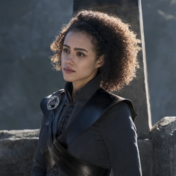 Nathalie Emmanuel in a war uniform