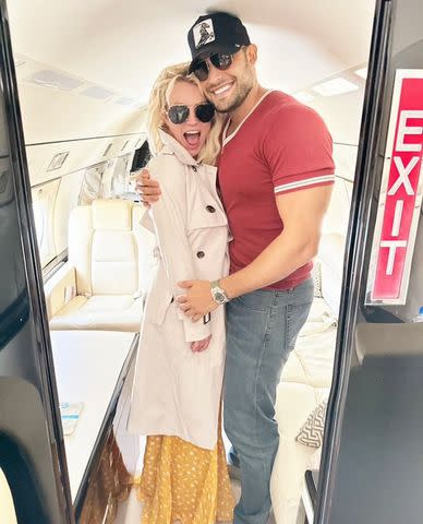 <p>Britney Spears/Instagram</p> Britney Spears and Sam Asghari