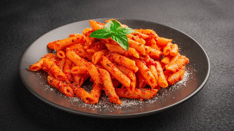 Arrabbiata sauce on pasta