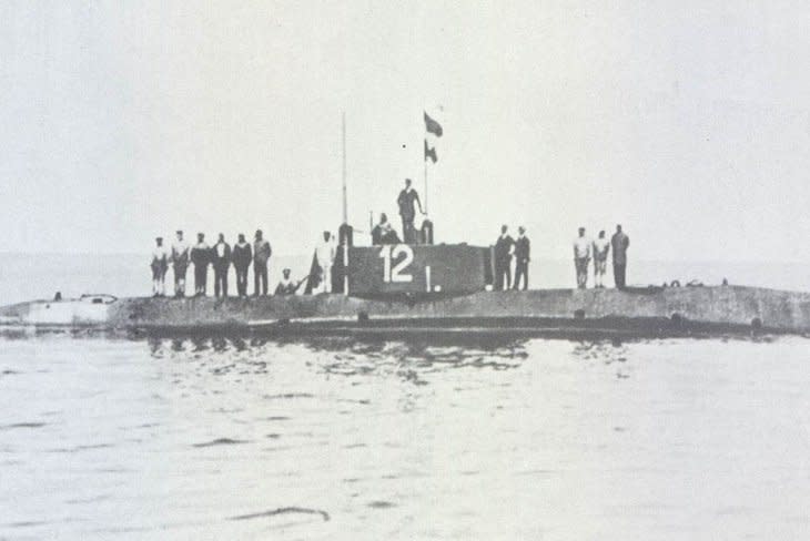 On July 21, 1918, a German U-boat, similar to the one pictured, fired on the town of Orleans, Mass., on Cape Cod peninsula, damaging a tug boat and sinking four barges, and severely injuring one man. File Photo courtesy of Wikimedia Commons