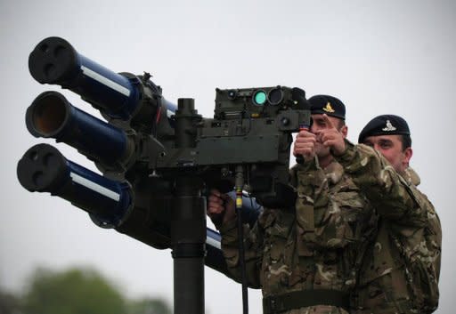 A Starstreak high velocity missile (HVM) system, which could play a role in providing air security during the Olympics, is manned by members of the British Royal Artillery during a media demonstration in London in May 2012. London residents on Tuesday lost their court battle to prevent the government placing surface-to-air missiles on the roof of their apartment block during the Olympics