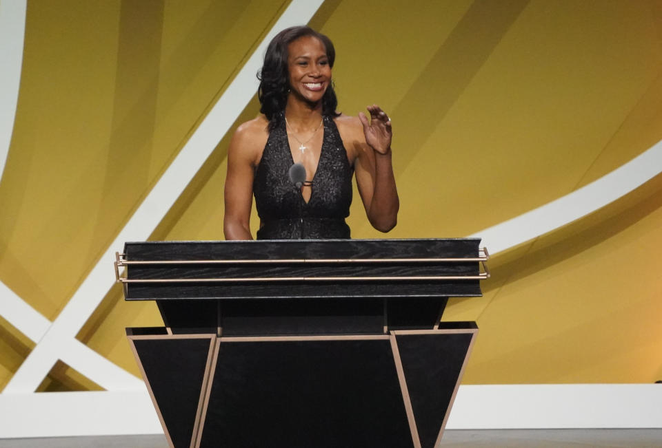 Basketball star Tamika Catchings is one of 11 women who have captured championships in college and the WNBA, as well as gold medals at the Olympics and FIBA World Cup. Mandatory Credit: David Butler II-USA TODAY Sports