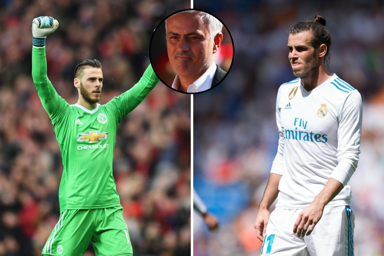 Wanted men: Real Madrid winger Gareth Bale and Manchester United goalkeeper David de Gea