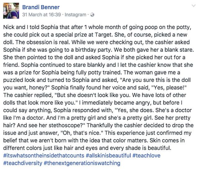 Ms Benner said she was proud of Sophia. Photo: Facebook / Brandi Benner
