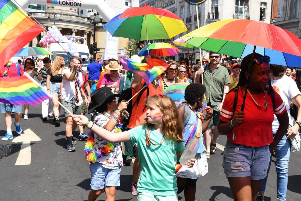 People take part in the 2018 Pride in London Parade in central London (PA Archive/PA Images)