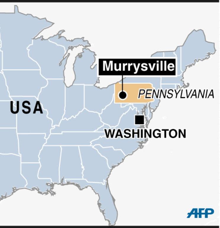 A map locating Murrysville, Pennsylvania in the United States