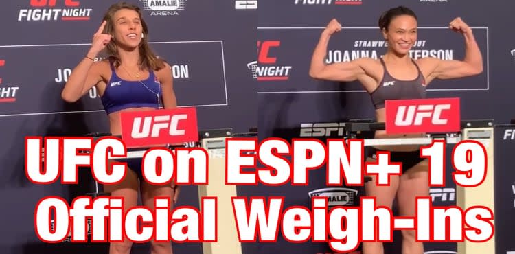 UFC on ESPN+ 19 weigh-in video