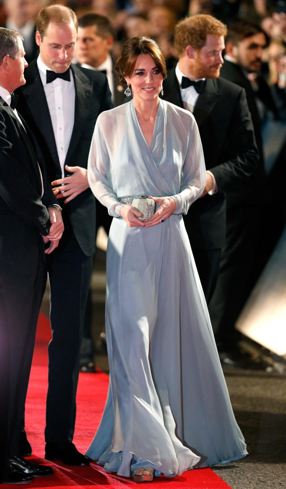 The Duchess of Cambridge in Jenny Packham at the premiere of “Spectre.” 