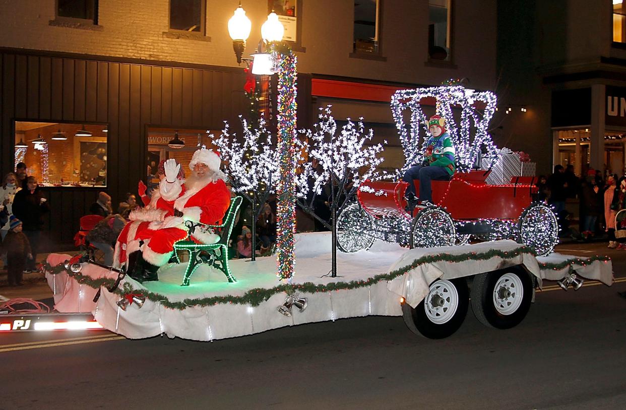 A float with Santa and Mrs. Claus were one of the entries in the annual Ashland Christmas parade Saturday, Dec. 5, 2020. This year's Ashland Christmas Parade will begin at 6 p.m. Saturday, Dec. 4.
