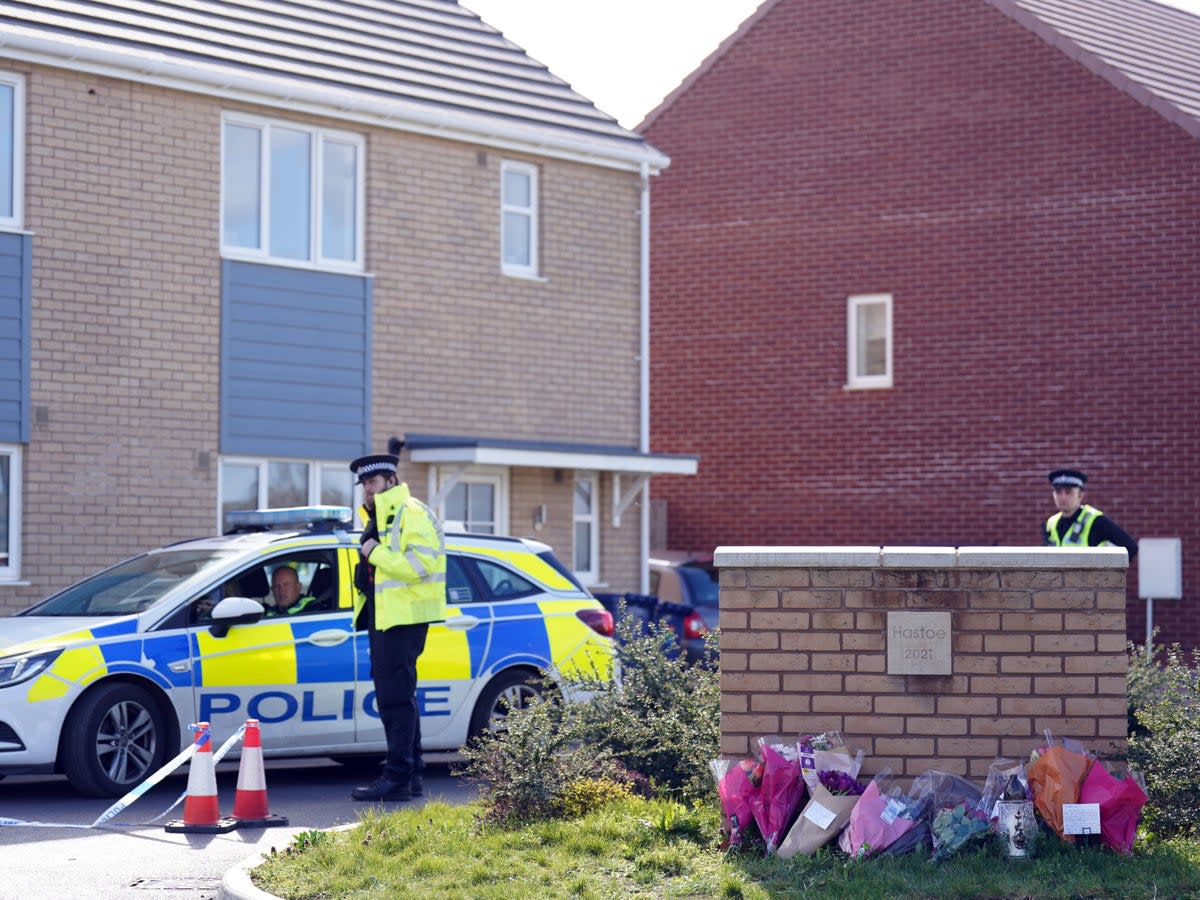Police at the scene in Meridian Close, Bluntisham (PA)